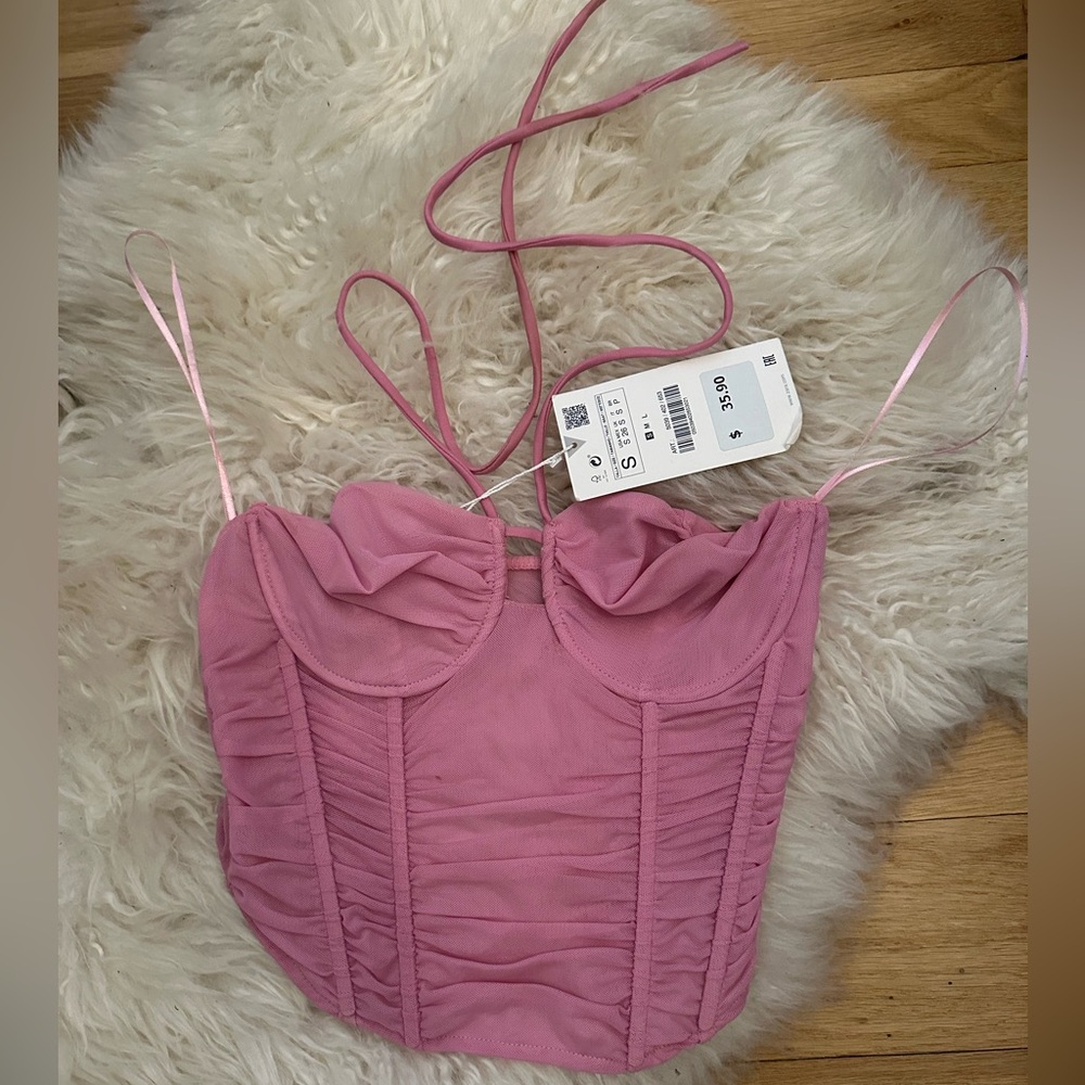 NWT Zara Pink Corset Top
